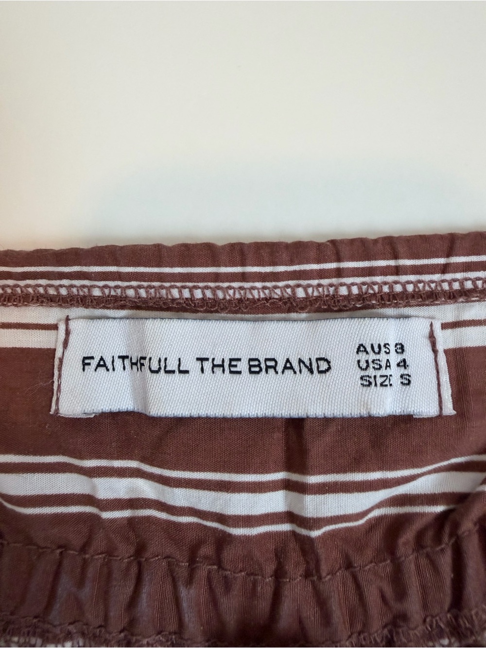 Anthropologie Faithfull The Brand Maya Stripe Cinnamon Keyhole Back Midi Dress - Picture 11 of 14